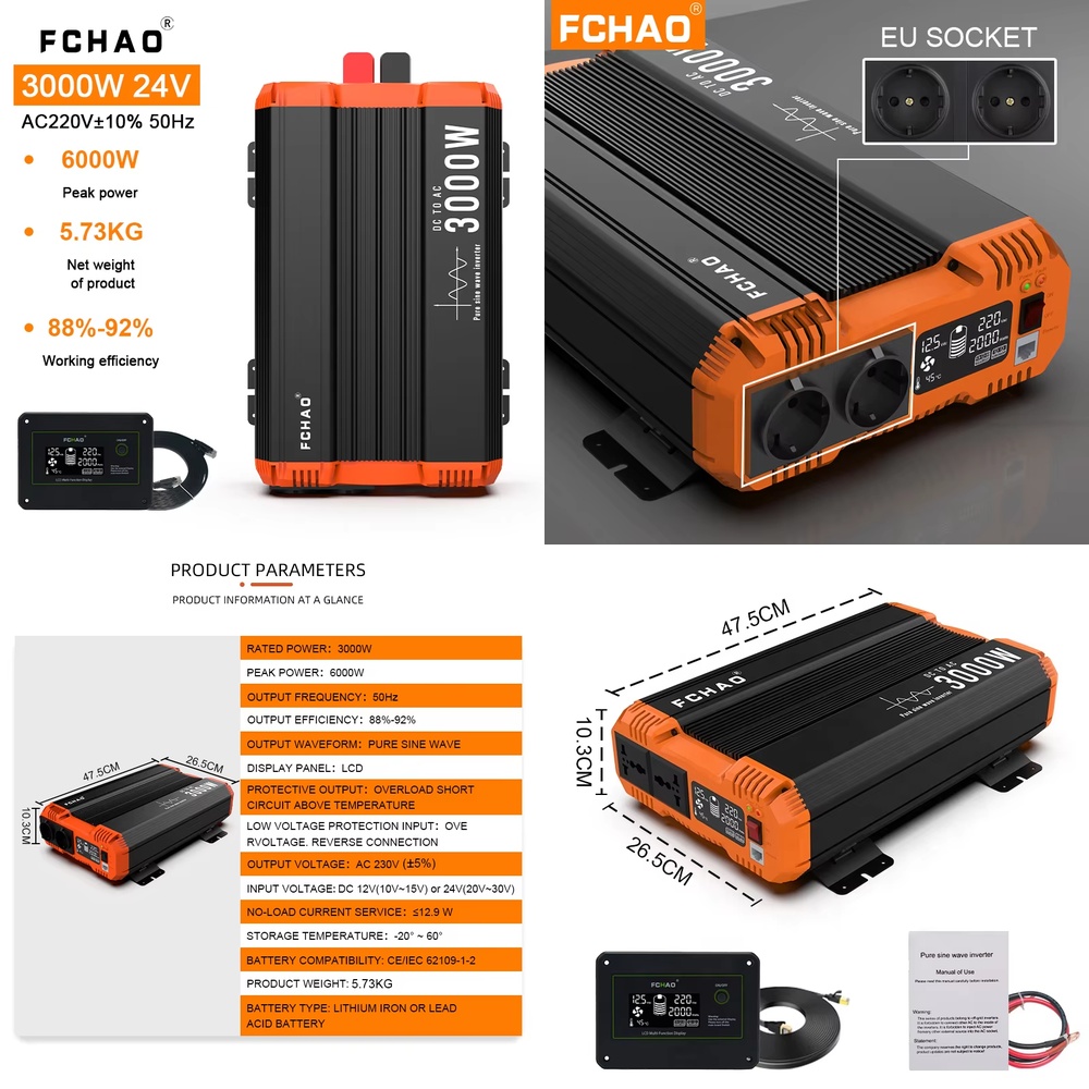 Pure Sine Wave Inverter - محول طاقة شمسي نقي بموجة جيبية